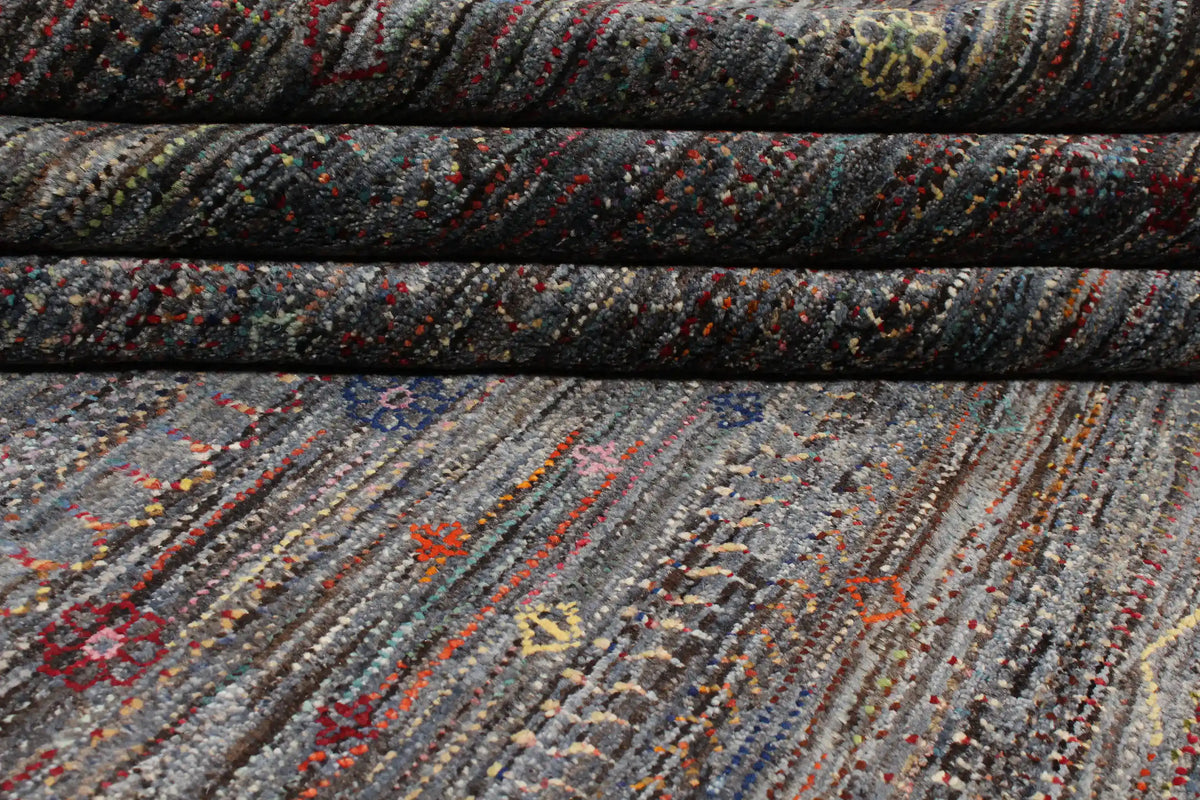 Charcoal Atash Rug with Color Flecks, 420 × 305 cm, view 10.