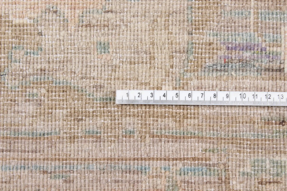 Afghan Rug with Beige & Rust Red Color Lines, 298 × 246 cm, view 10.