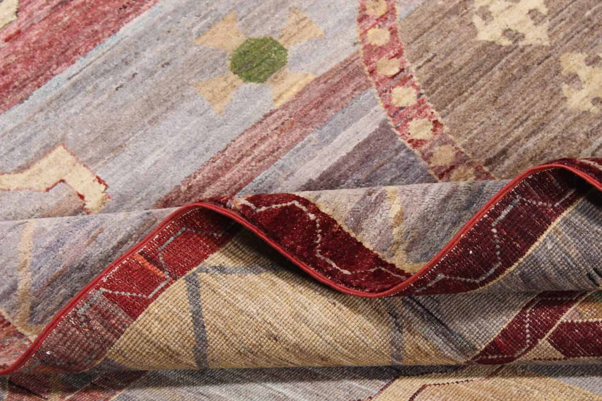 Mauve Medallion Rug with a Red Border, 352 × 257 cm, view 8.
