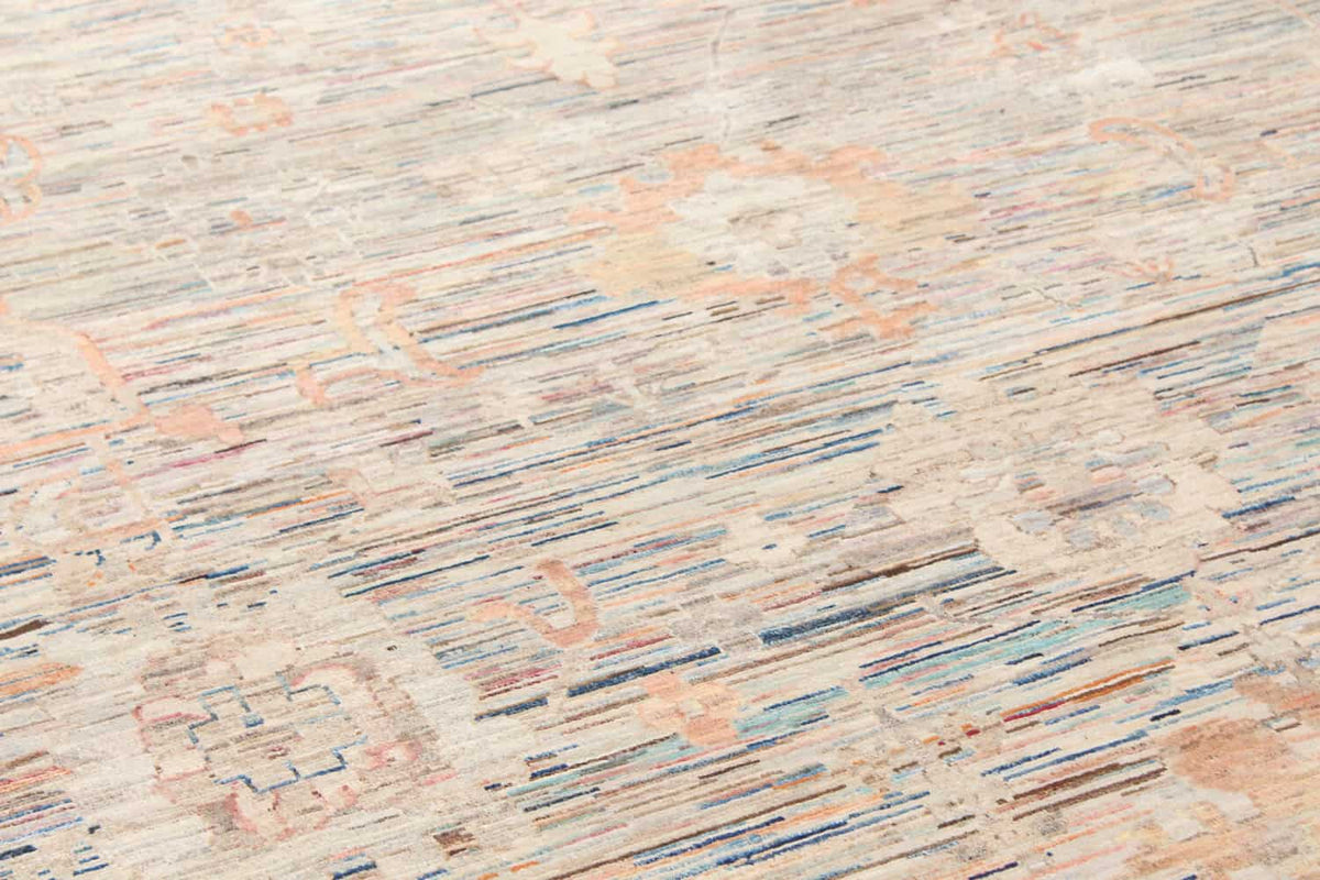 Light Afghan Rug with Apricot Flowers, 352 × 250 cm, view 9.