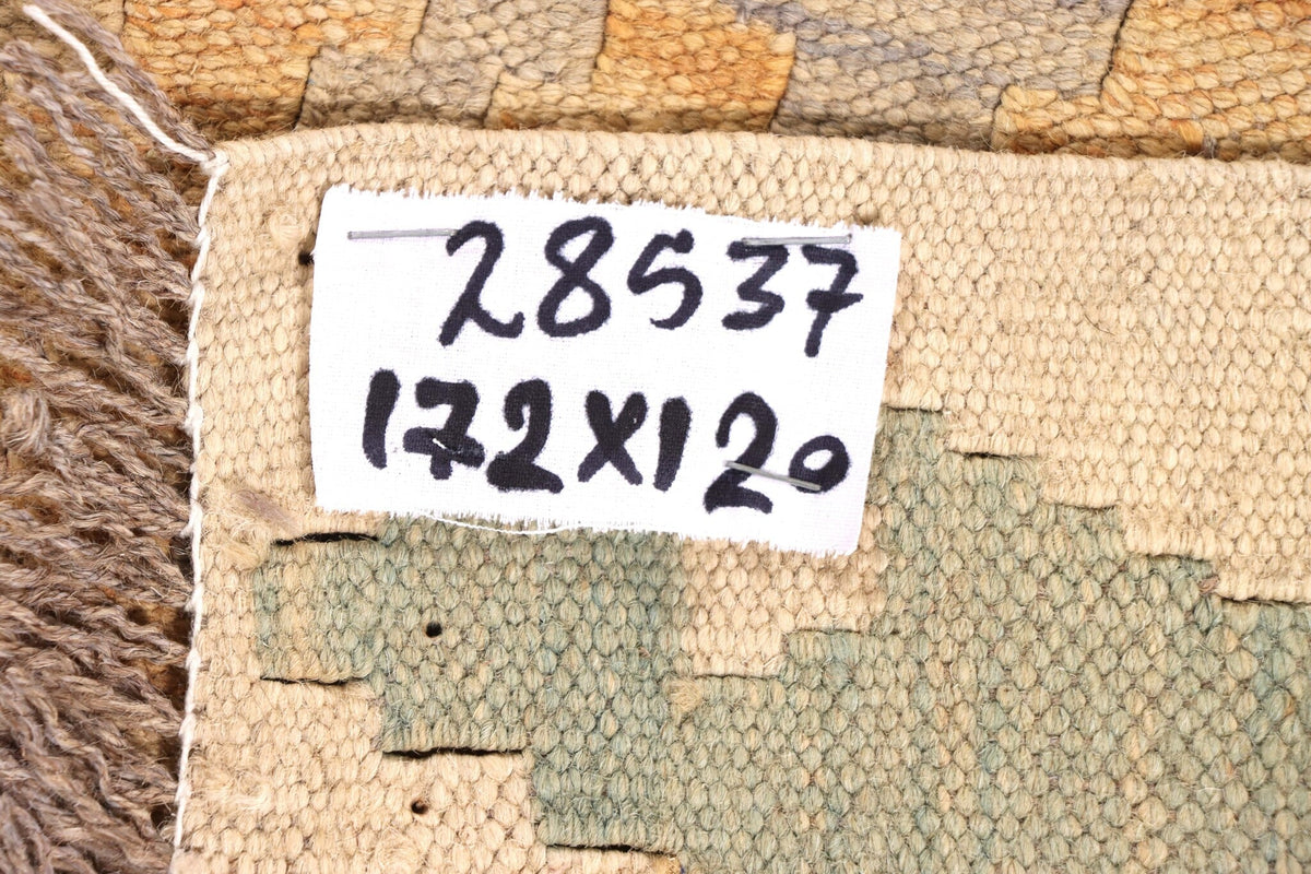 Yellow Pastel Fine Diamond Kilim Rug, 172 × 120 cm — view 5