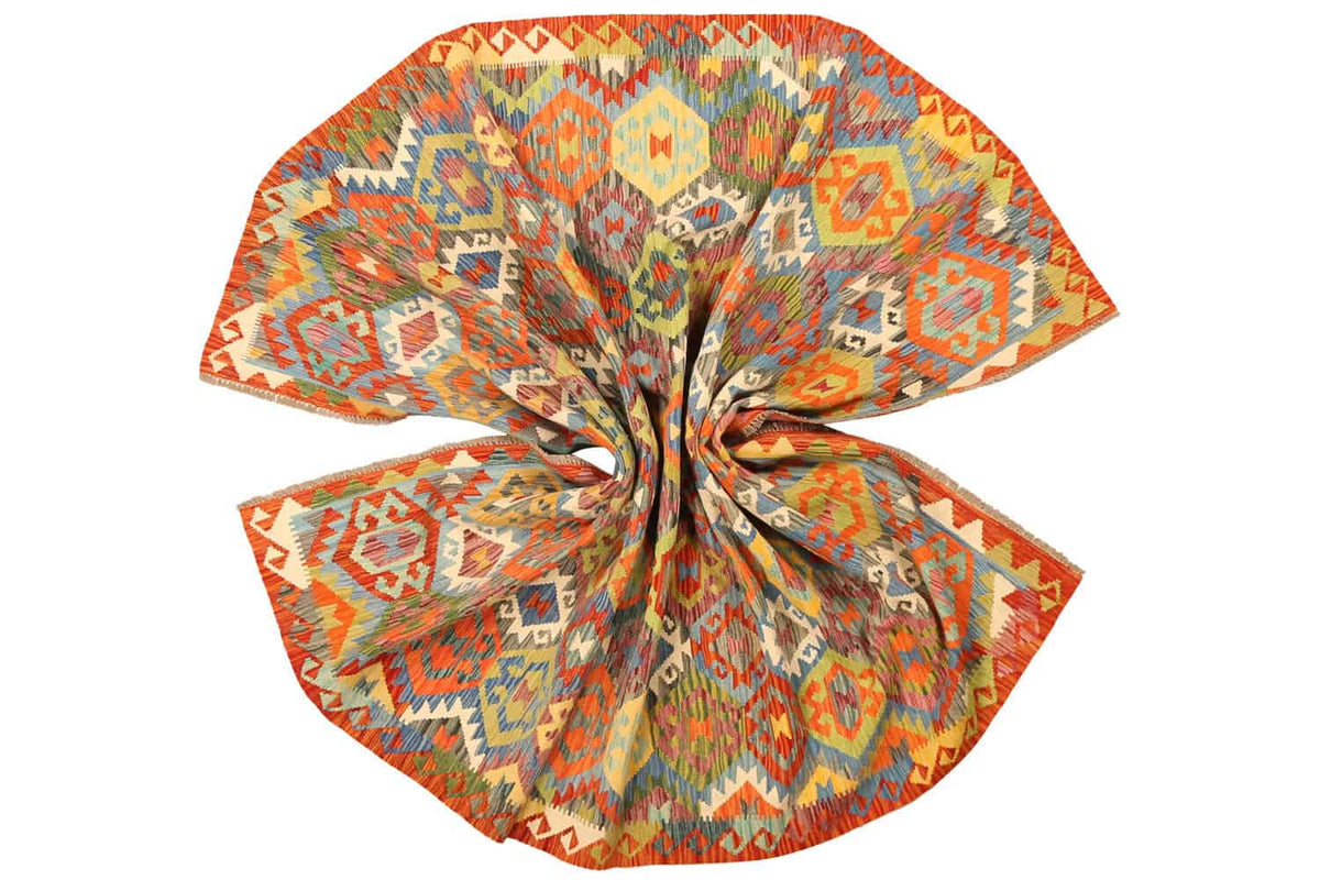 Small Multicolor Diamond Kilim Rug, 288 × 206 cm — view 10