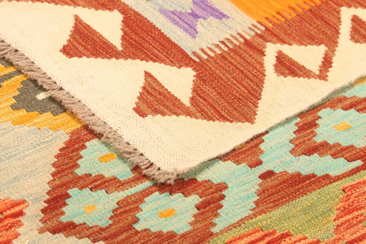 Colorful Geometric Medallion Kilim Rug, 305 × 198 cm — view 9