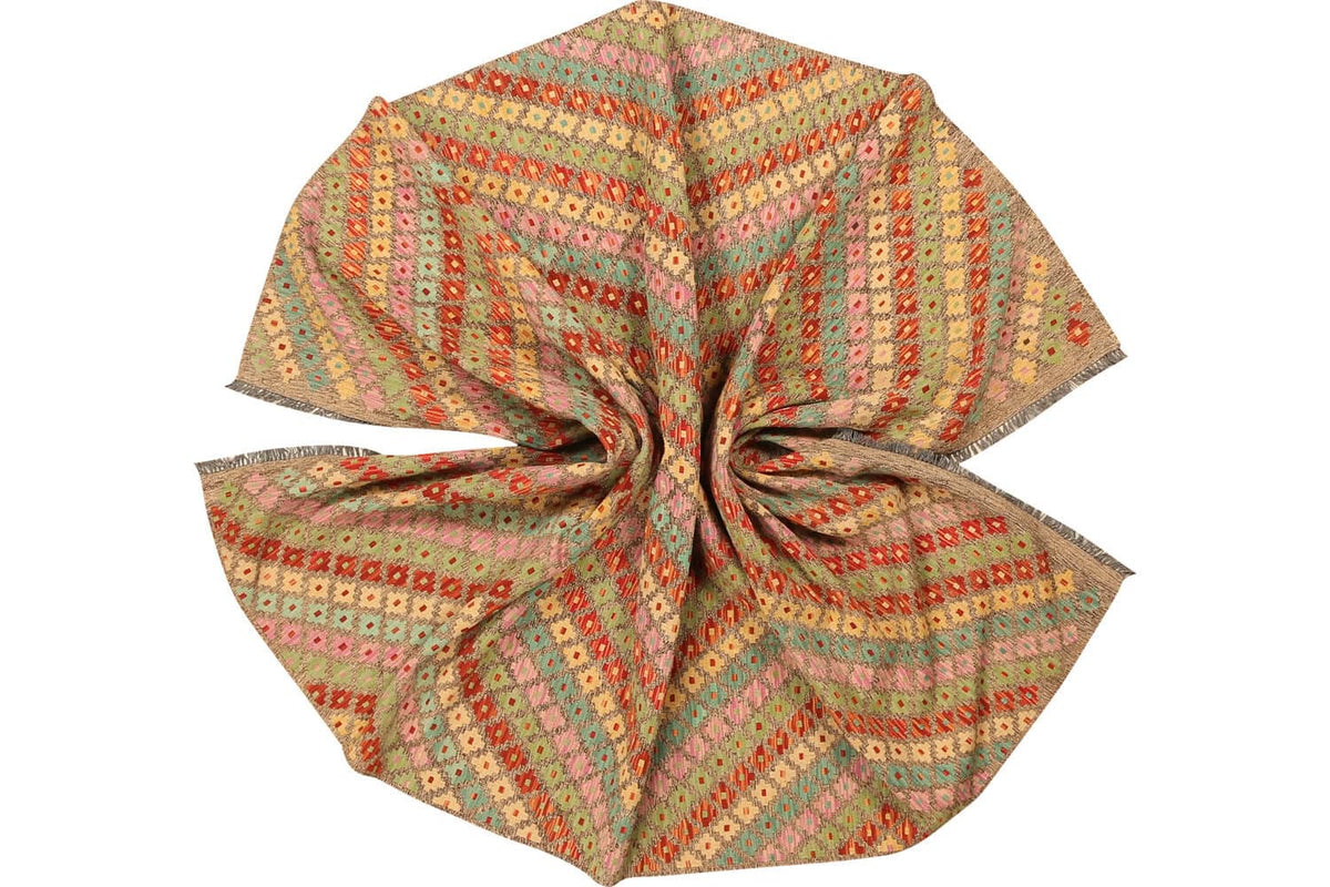 Multicolor Zigzag Kilim Rug, 305 × 206 cm — view 9