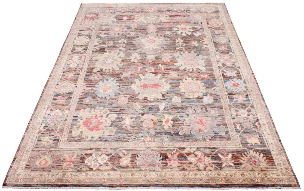 Pink & Cream Afghan Floral Rug, 355 × 272 cm, view 2.