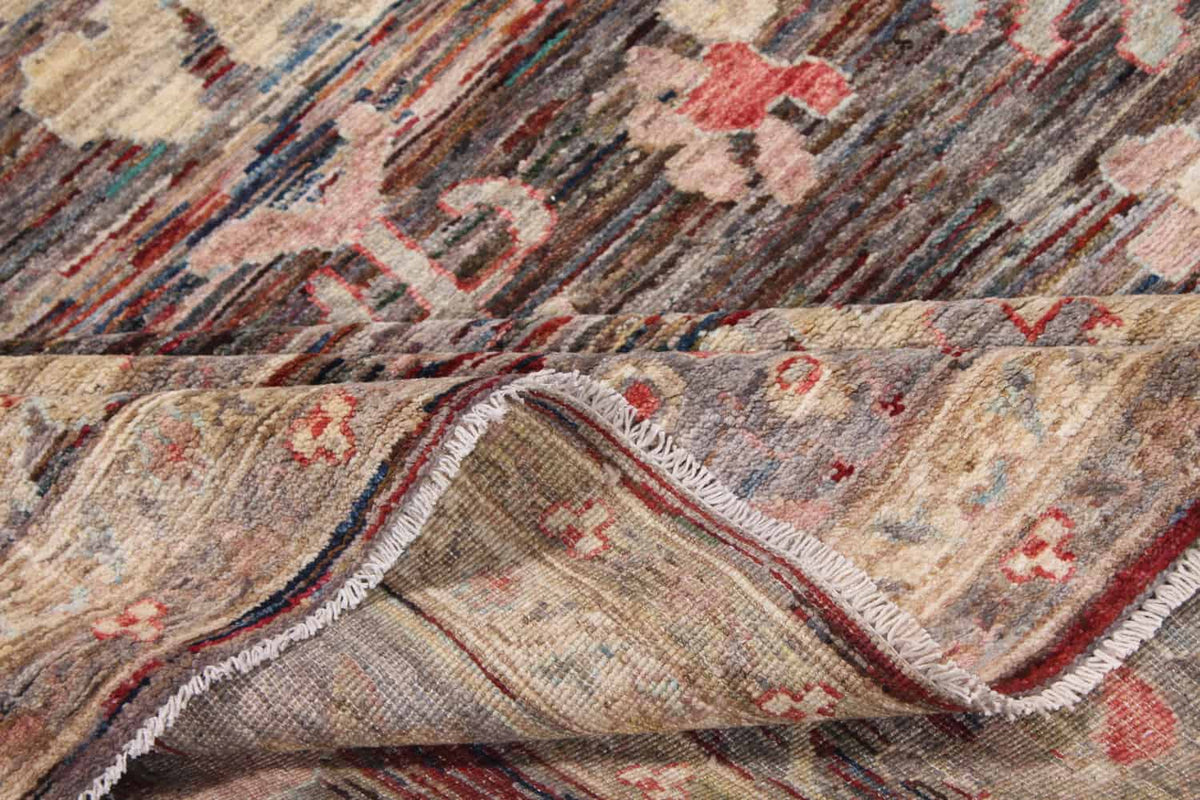 Pink & Cream Afghan Floral Rug, 355 × 272 cm, view 5.