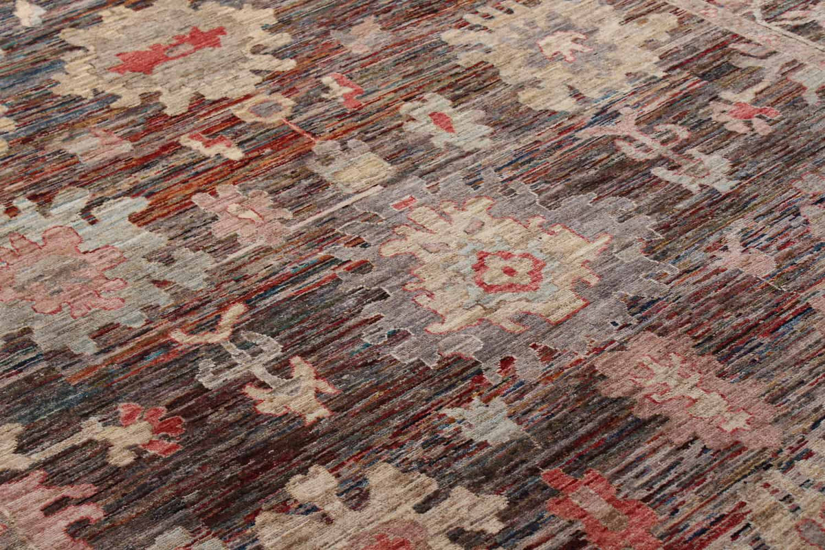 Pink & Cream Afghan Floral Rug, 355 × 272 cm, view 3.