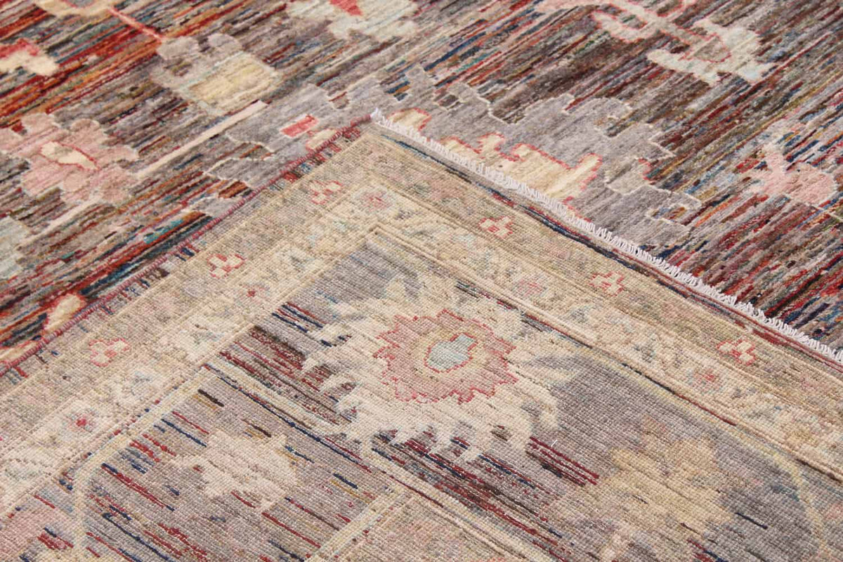 Pink & Cream Afghan Floral Rug, 355 × 272 cm, view 4.