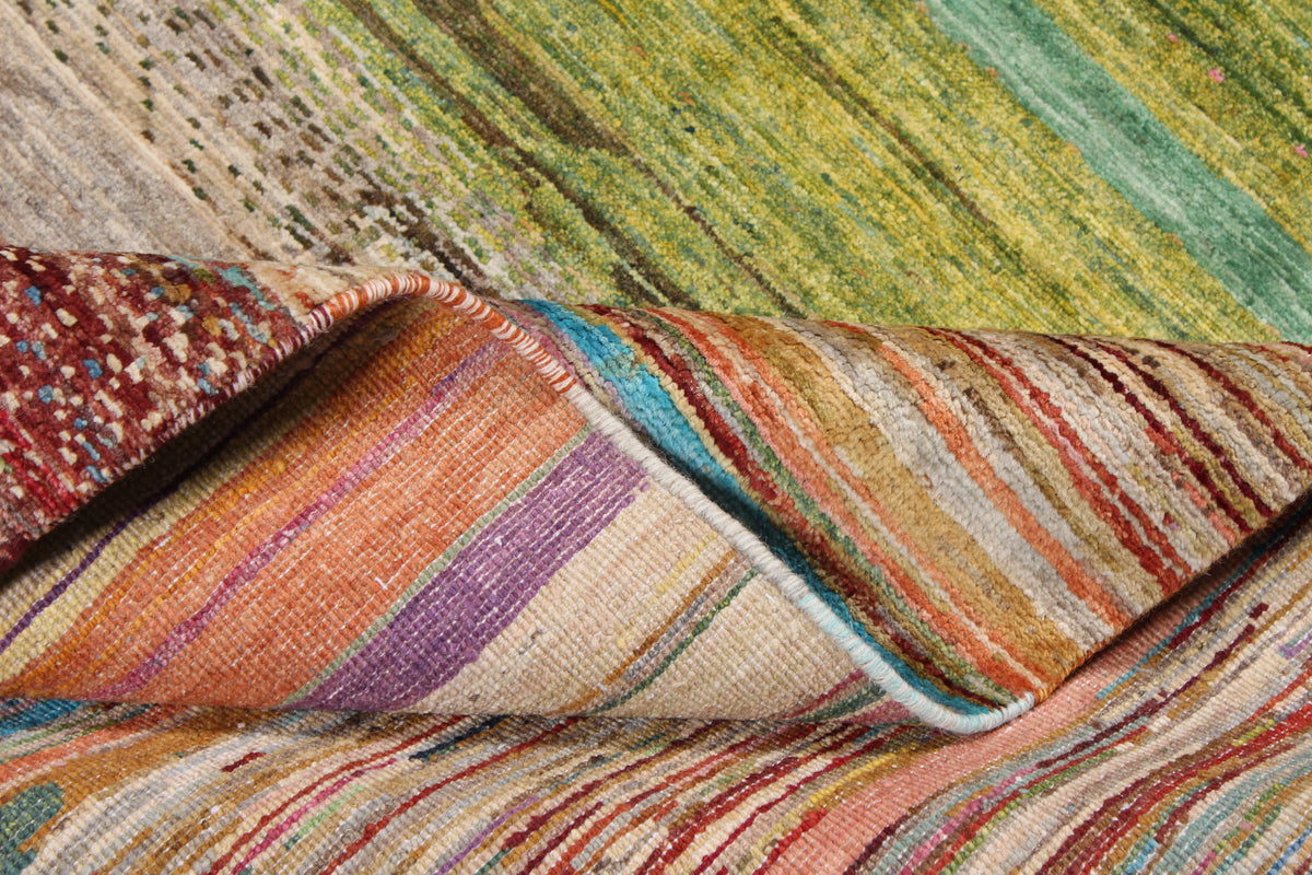 Afghan Rug with Abstract Pastel Blocks, 300 × 250 cm, view 8.
