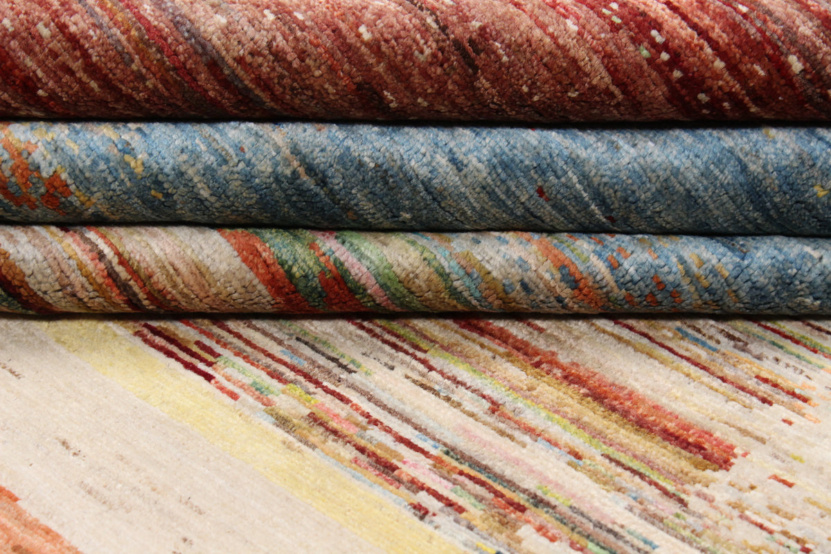 Afghan Rug with Abstract Pastel Blocks, 300 × 250 cm, view 9.