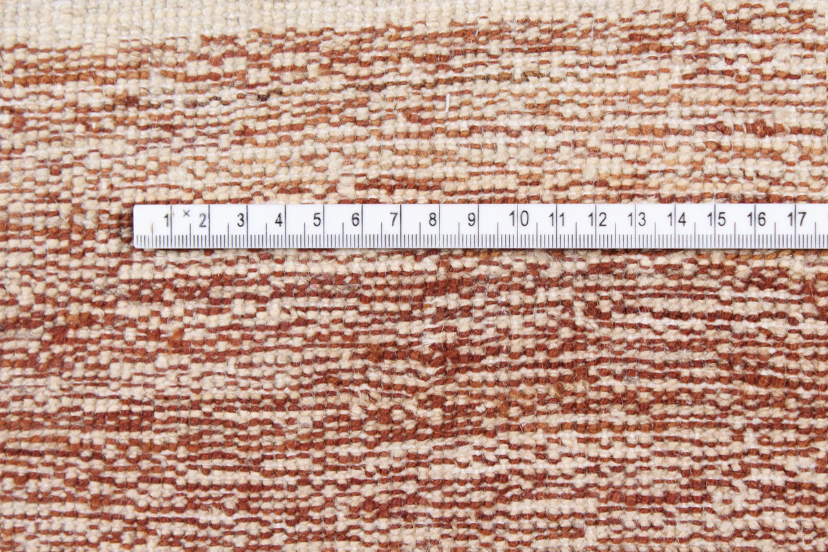 Beige Gabbeh Rug with Ochre Stripes, 300 × 236 cm, view 6.