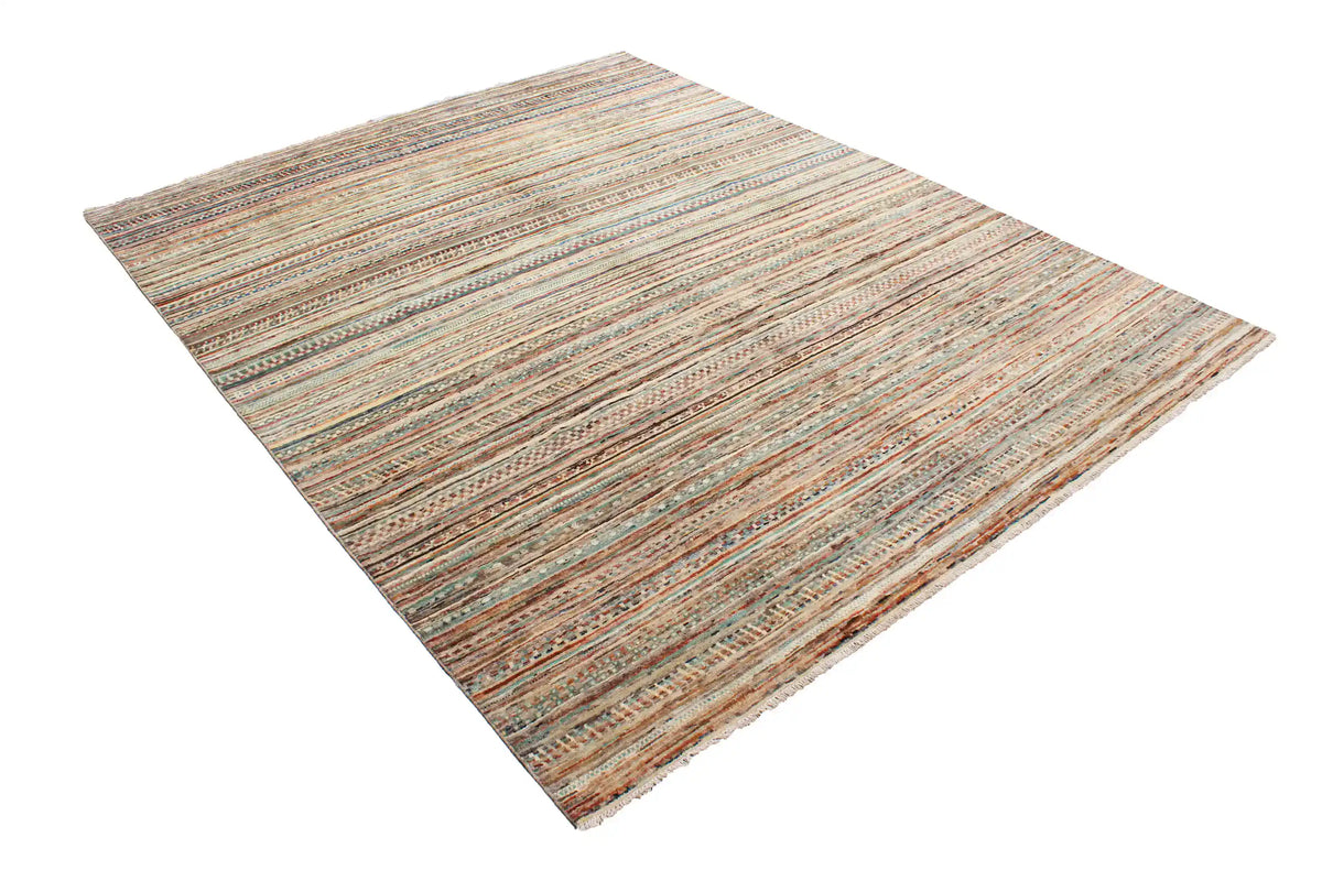 Berjasta Rug with Fine Multicolor Horizontal Stripes, 292 × 236 cm, view 3.