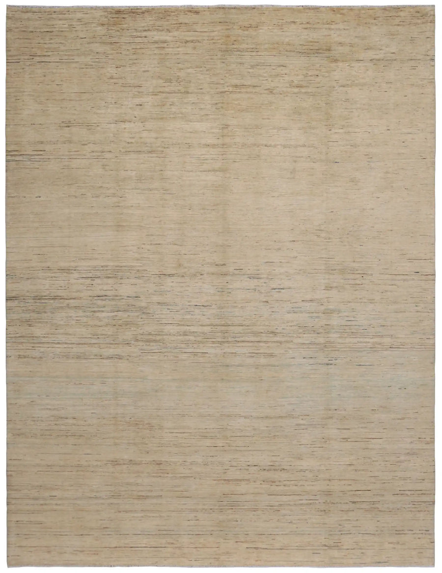 Light Wool Rug with Cream Tonal Variation, 386 × 298 cm, overall view.
