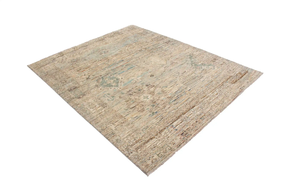 Gray-Brown Afghan Rug with Light Rosettes, 303 × 257 cm, view 3.
