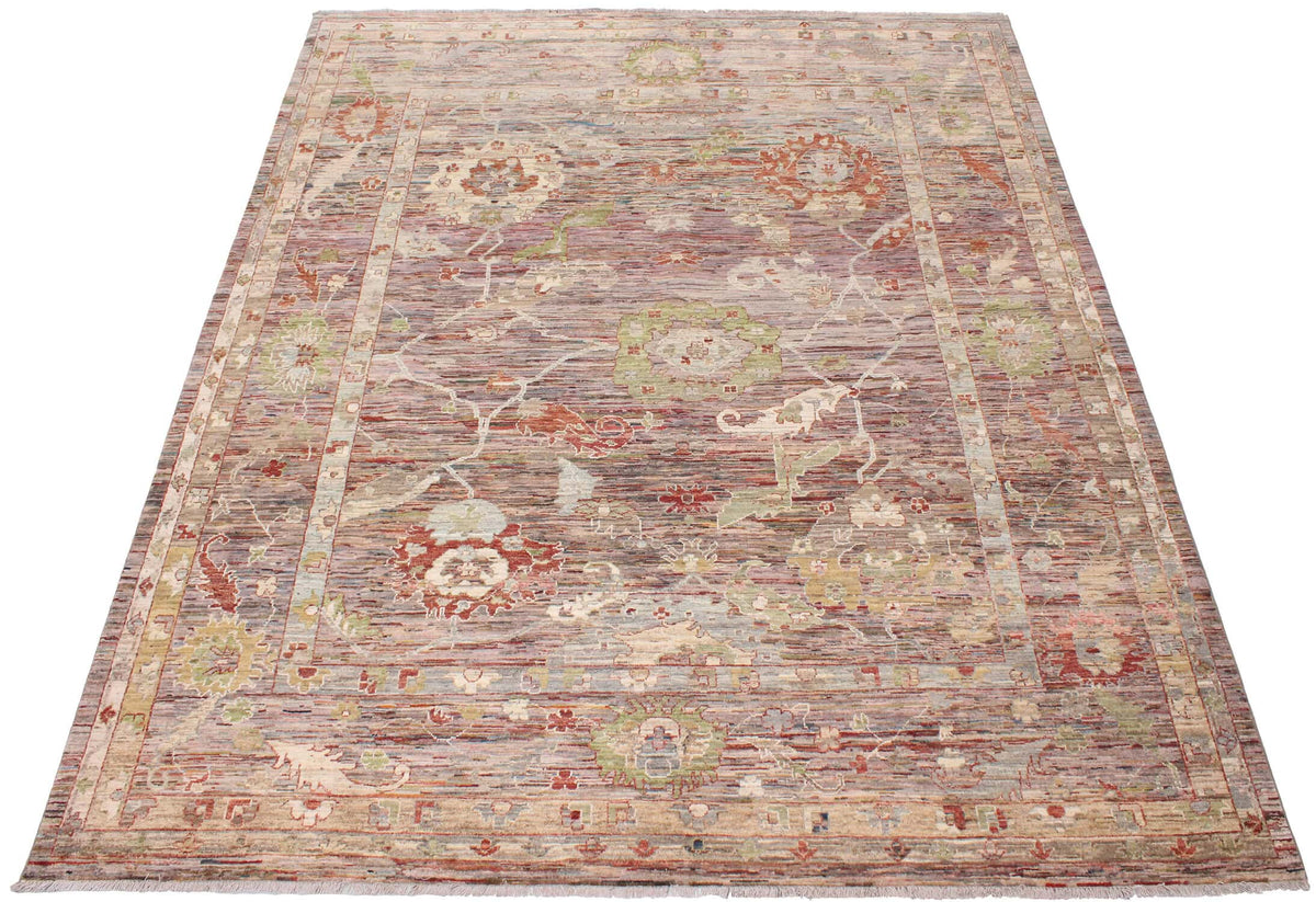 Brown & Green Floral Afghan Rug, 300 × 260 cm, view 9.