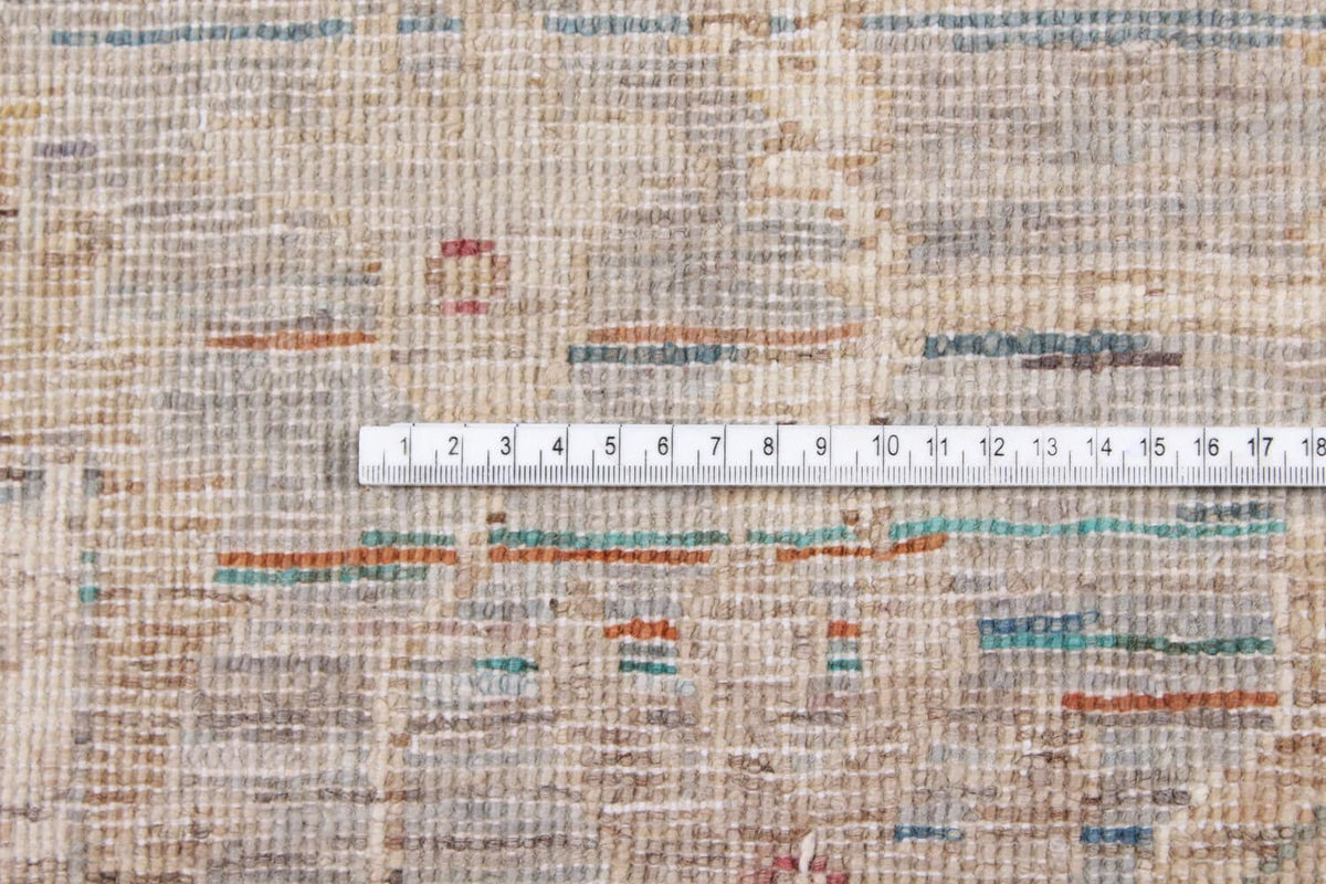 Cream Wool Rug with Subtle Blue Flowers, 310 × 245 cm, view 7.