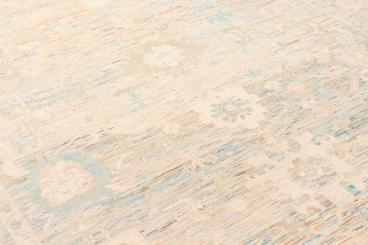 Cream & Pastel Blue Abstract Wool Rug, 352 × 252 cm, view 5.
