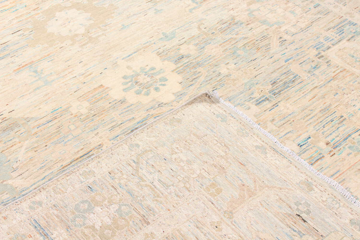 Cream & Pastel Blue Abstract Wool Rug, 352 × 252 cm, view 6.