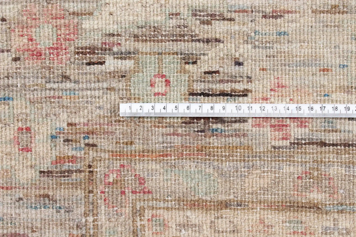 Gray Wool Rug with Small Red Flowers, 293 × 245 cm, view 6.