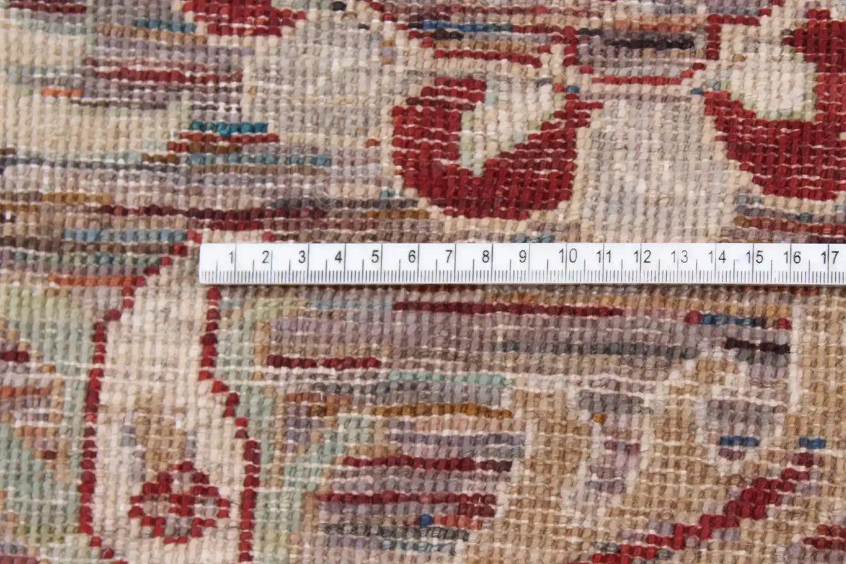 Red & Gray Afghan Rug with Large Flowers, 343 × 254 cm, view 4.