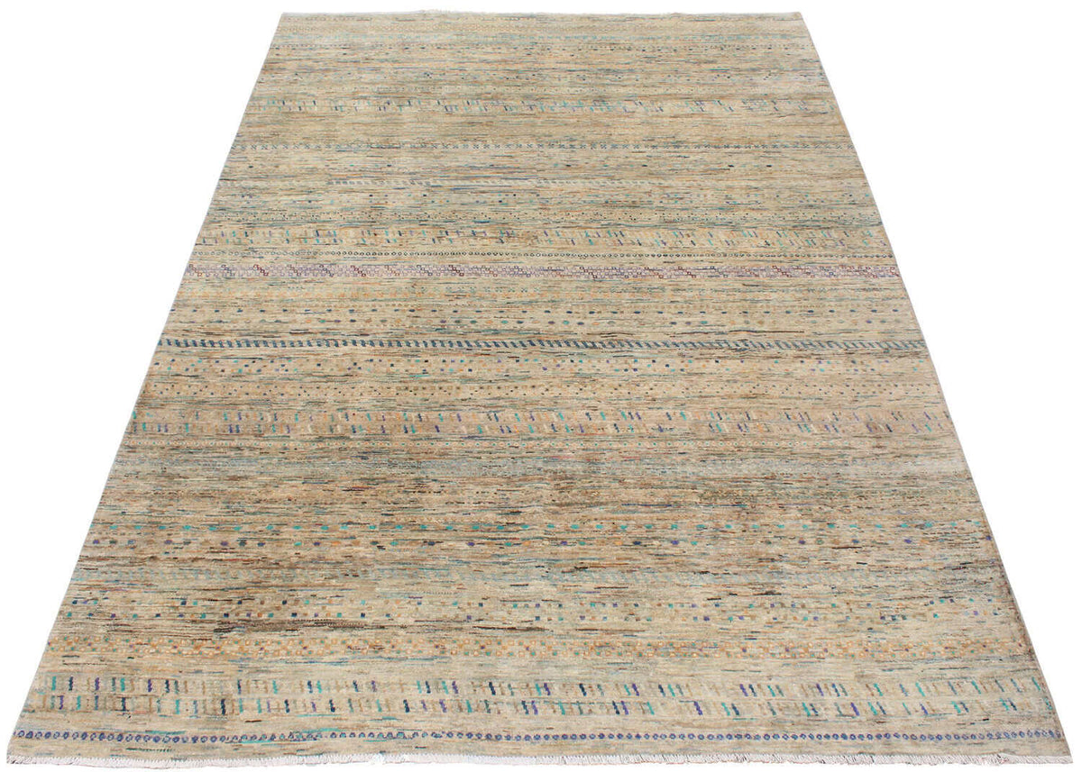 Afghan Rug with Geometric Rows & Diamonds, 350 × 252 cm, view 2.