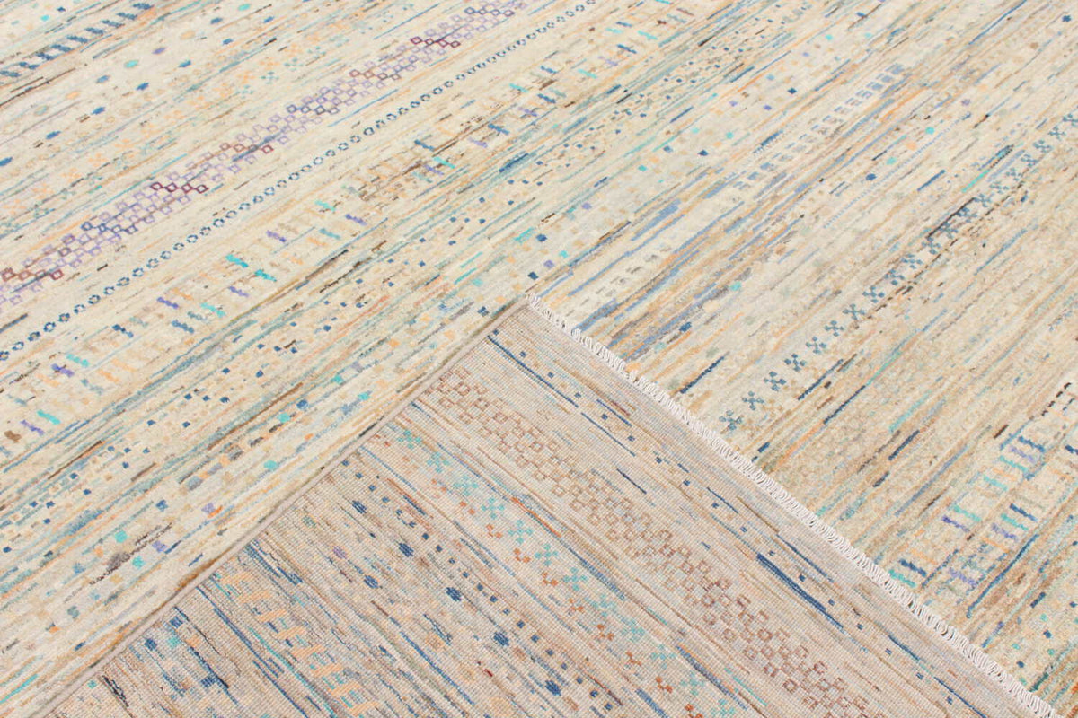 Afghan Rug with Geometric Rows & Diamonds, 350 × 252 cm, view 6.
