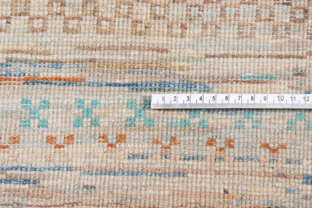 Afghan Rug with Geometric Rows & Diamonds, 350 × 252 cm, view 7.