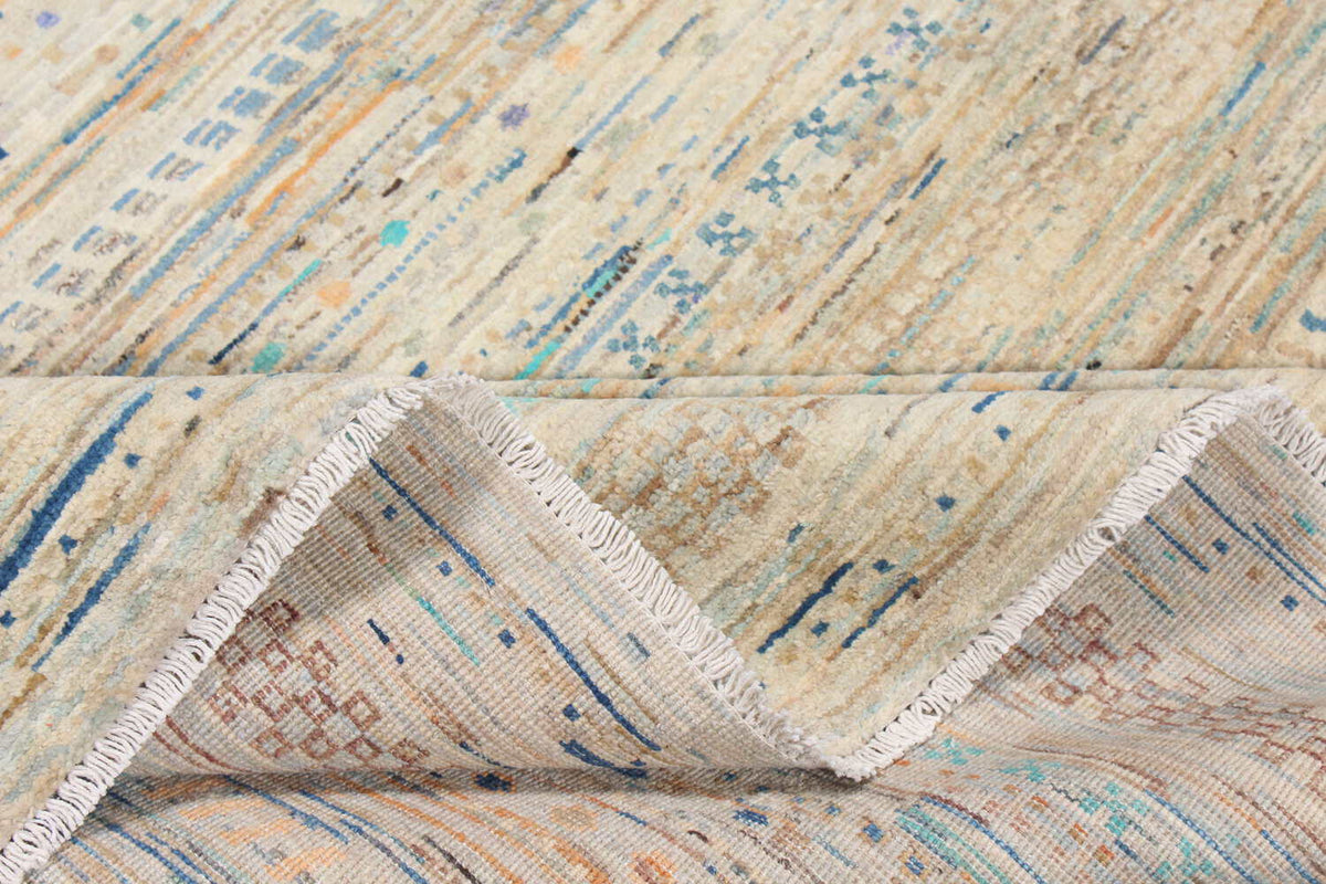 Afghan Rug with Geometric Rows & Diamonds, 350 × 252 cm, view 8.