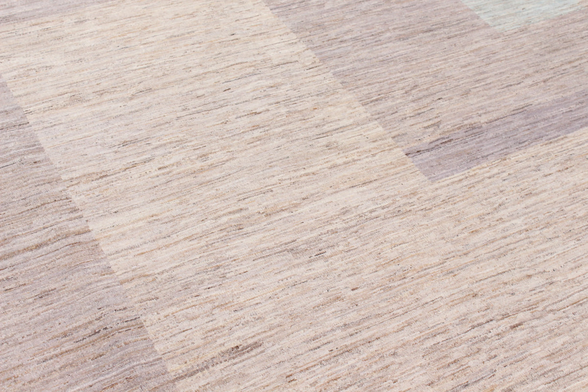 Rose Beige Afghan Rug with Broad Stripes, 301 × 249 cm, view 4.