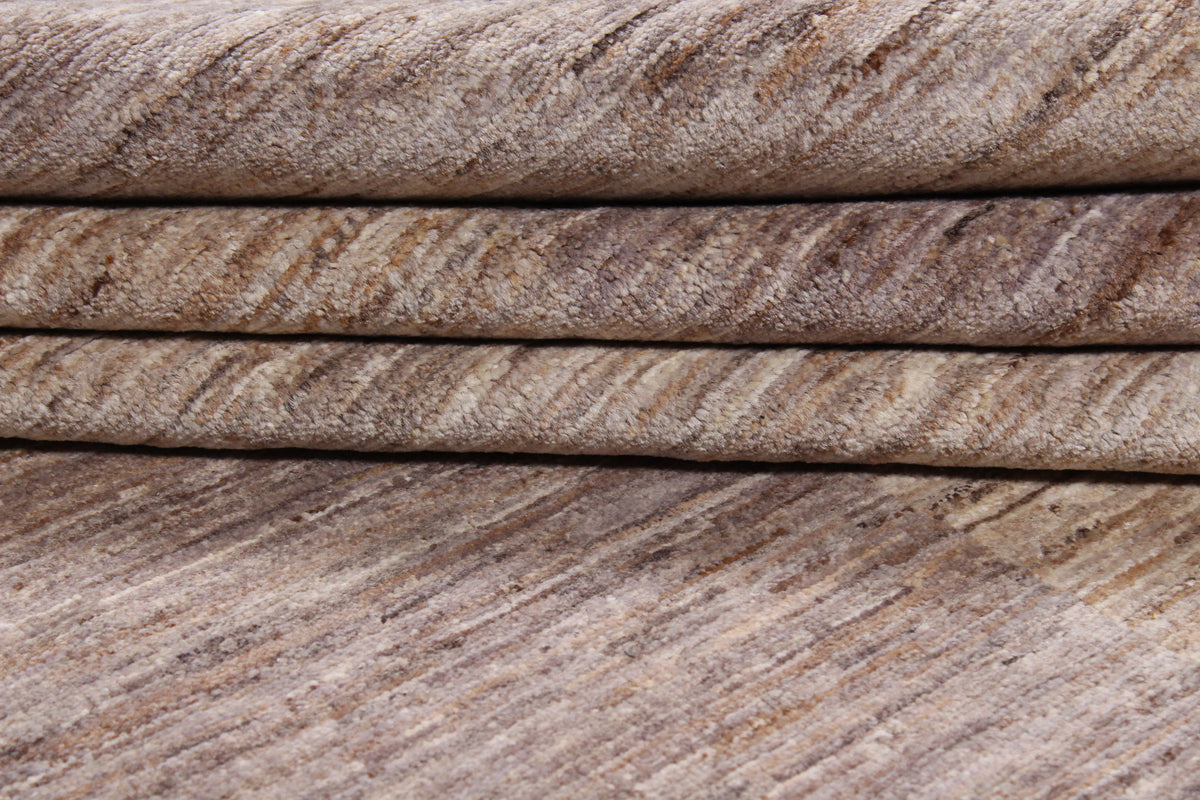 Rose Beige Afghan Rug with Broad Stripes, 301 × 249 cm, view 9.