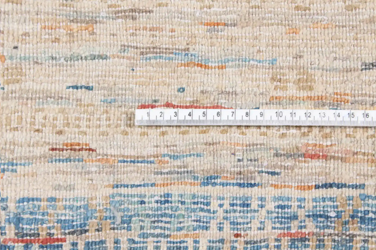 Cream Berjasta Rug with Blue Horizontal Lines, 360 × 260 cm, view 3.