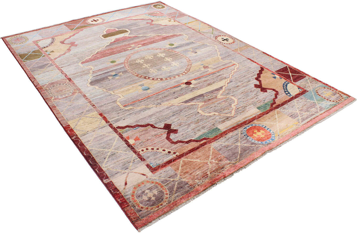 Mauve Medallion Rug with a Red Border, 352 × 257 cm, view 3.
