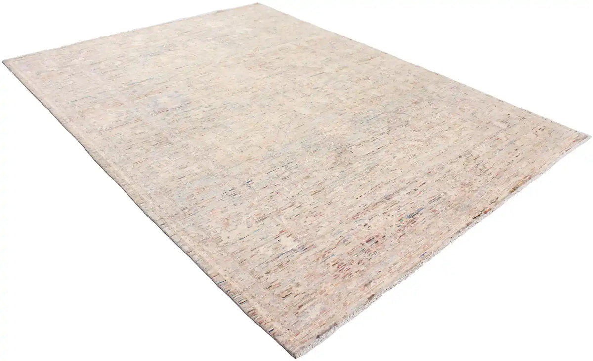 Beige-Gray Wool Rug with Fine Flowers, 348 × 255 cm, view 3.