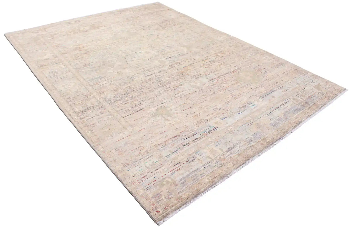 Cream Afghan Rug with Pink Patterning, 341 × 253 cm, view 3.