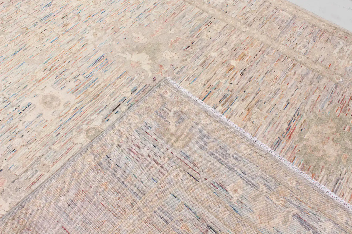 Cream Afghan Rug with Pink Patterning, 341 × 253 cm, view 6.