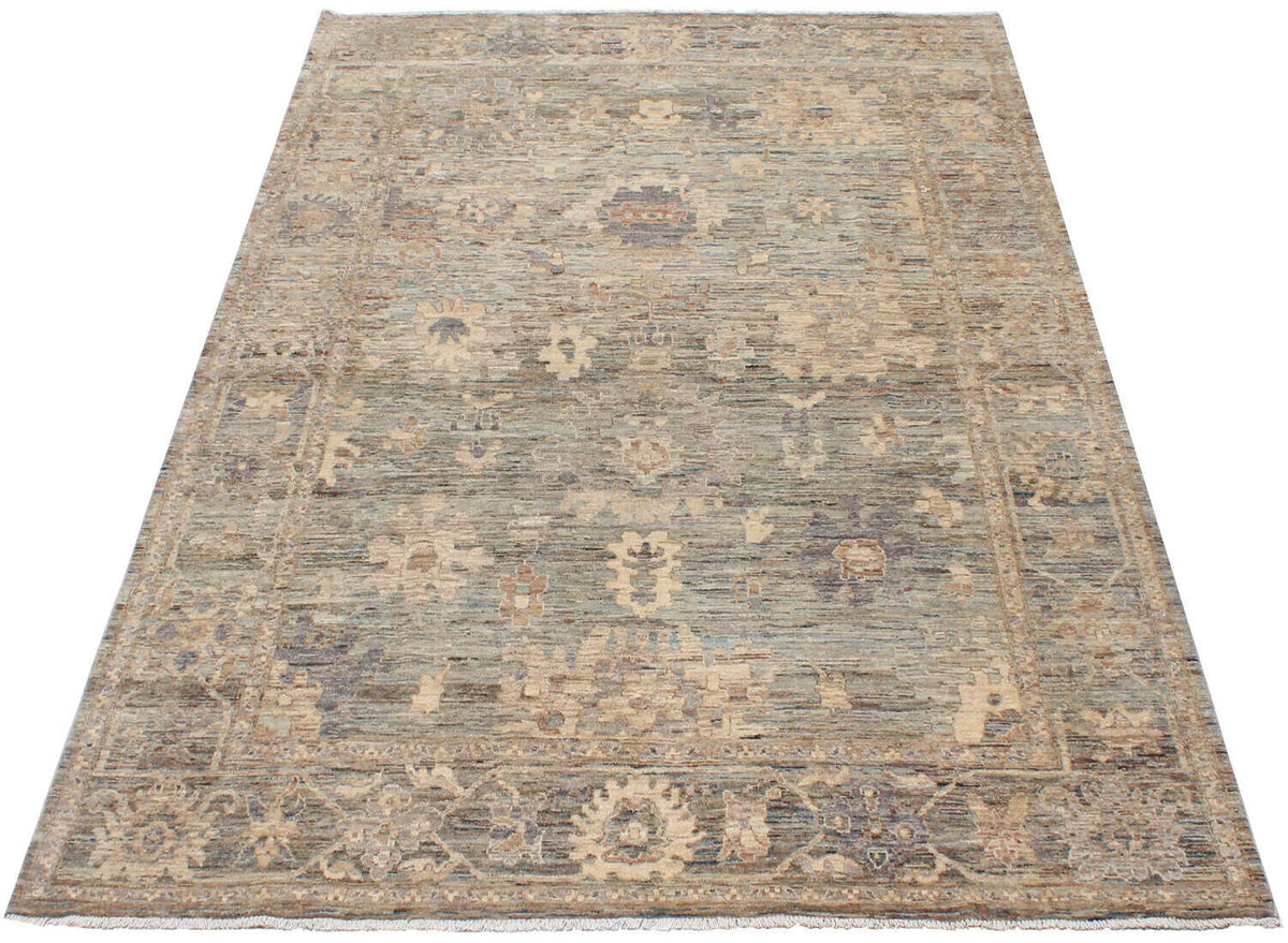 Afghan Rosette Rug with a Light Border, 350 × 257 cm, view 2.