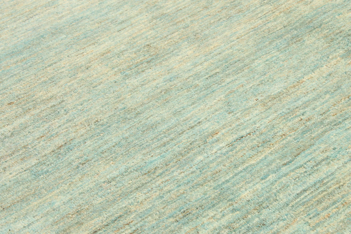Green Wool Rug with Gold-Colored Stripes, 408 × 298 cm, view 10.