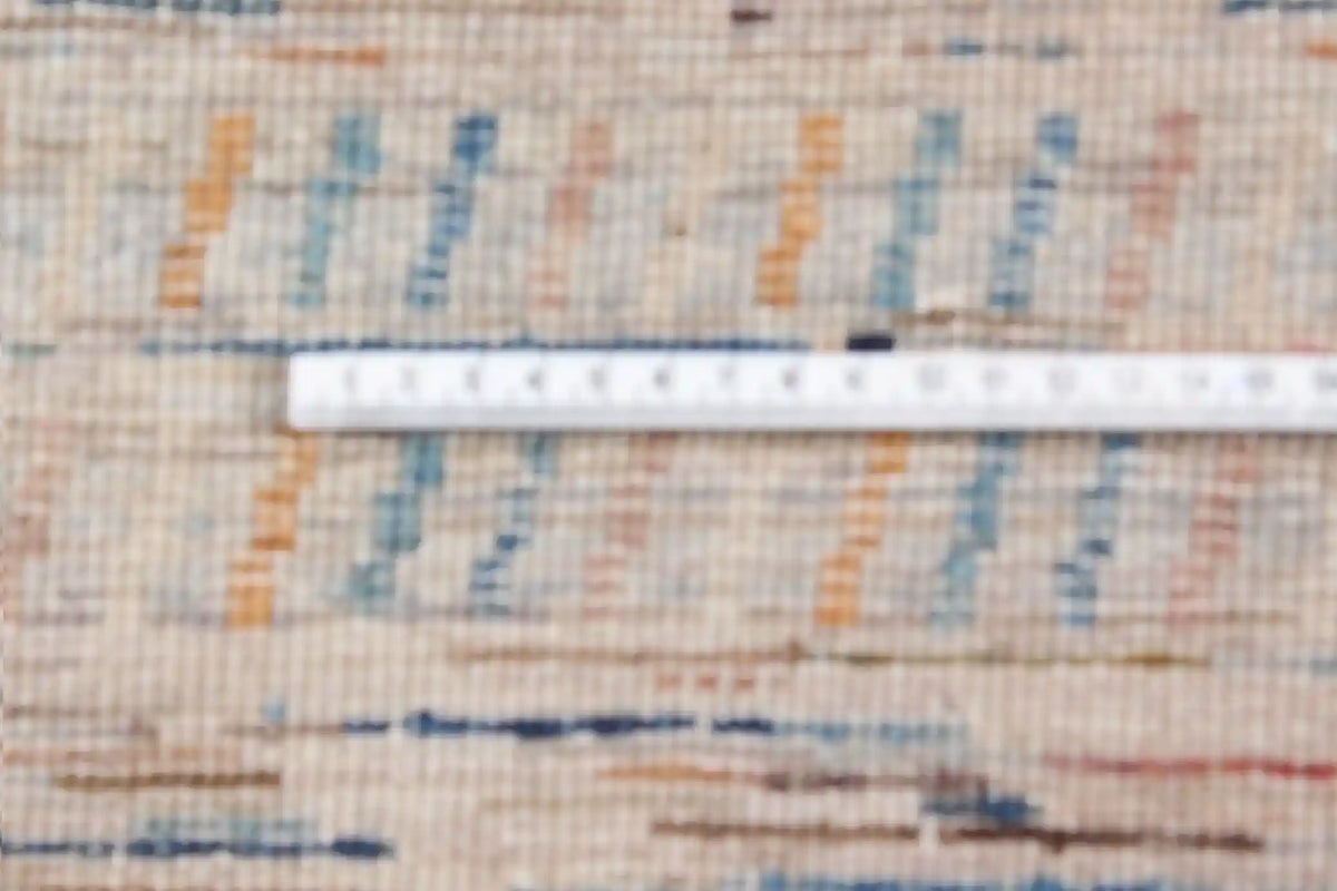 Sand Berjasta Rug with Blue Horizontal Lines, 347 × 250 cm, view 6.