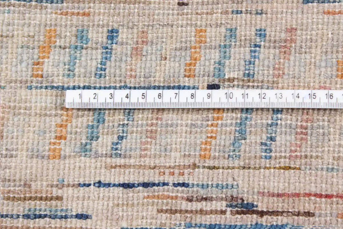 Sand Berjasta Rug with Blue Horizontal Lines, 347 × 250 cm, view 7.