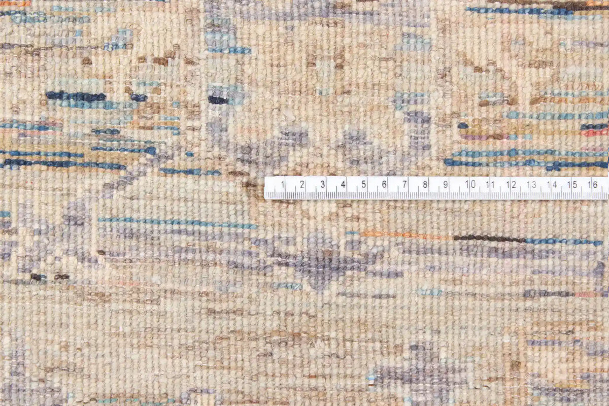 Gray Wool Rug with Small Pink Flowers, 338 × 254 cm, view 4.