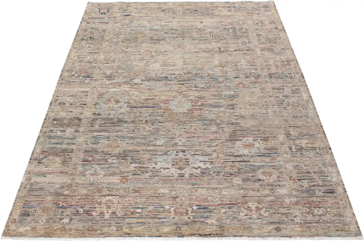 Light Afghan Rug with a Cream Rosette, 348 × 254 cm, view 2.