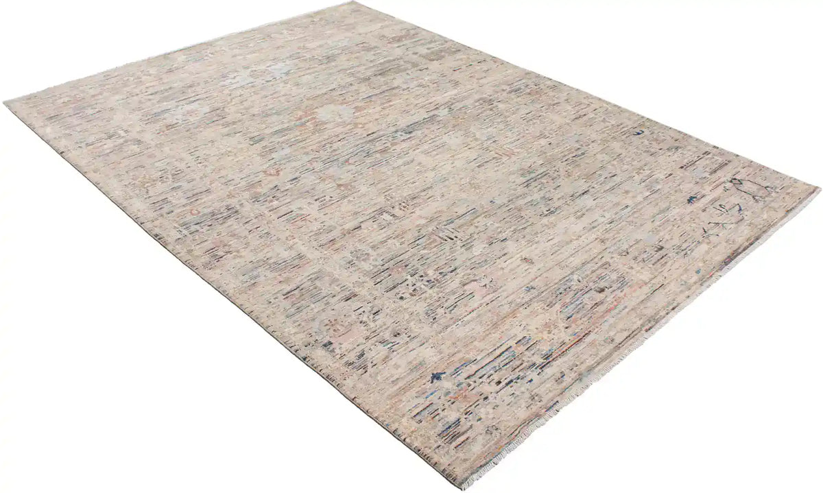 Light Afghan Rug with a Cream Rosette, 348 × 254 cm, view 3.