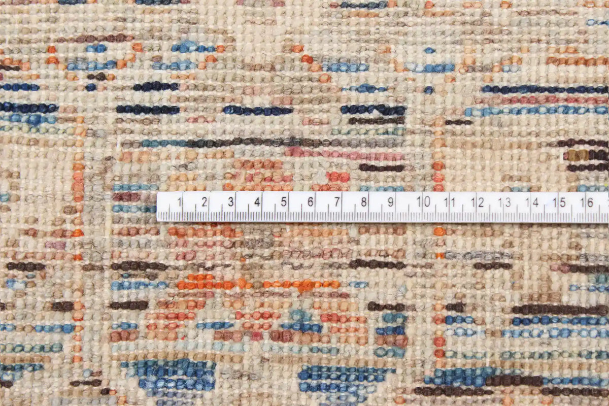 Light Afghan Rug with a Cream Rosette, 348 × 254 cm, view 4.