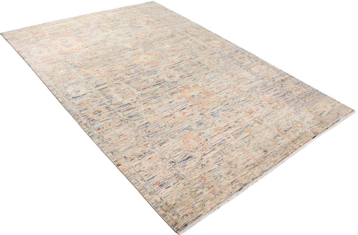 Light Afghan Rug with Apricot Flowers, 352 × 250 cm, view 3.