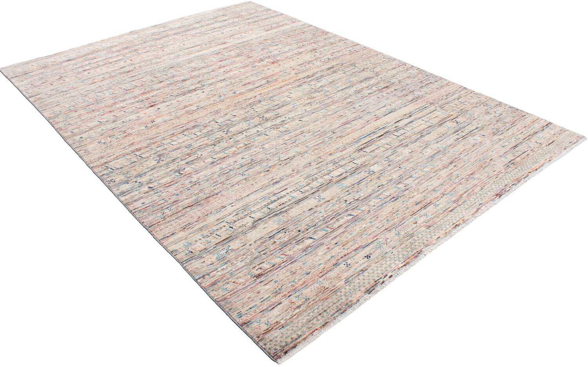 Abstract Afghan Rug with Brown & Pink Lines, 348 × 249 cm, view 3.
