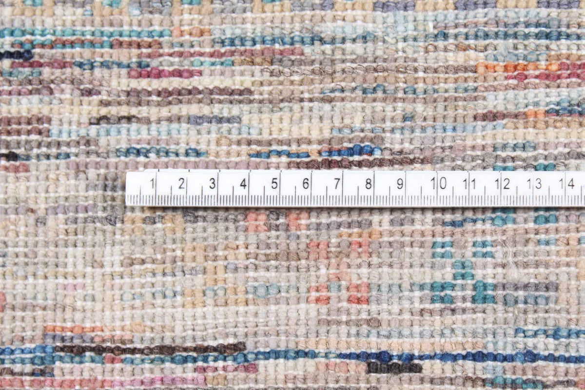 Abstract Afghan Rug with Brown & Pink Lines, 348 × 249 cm, view 5.