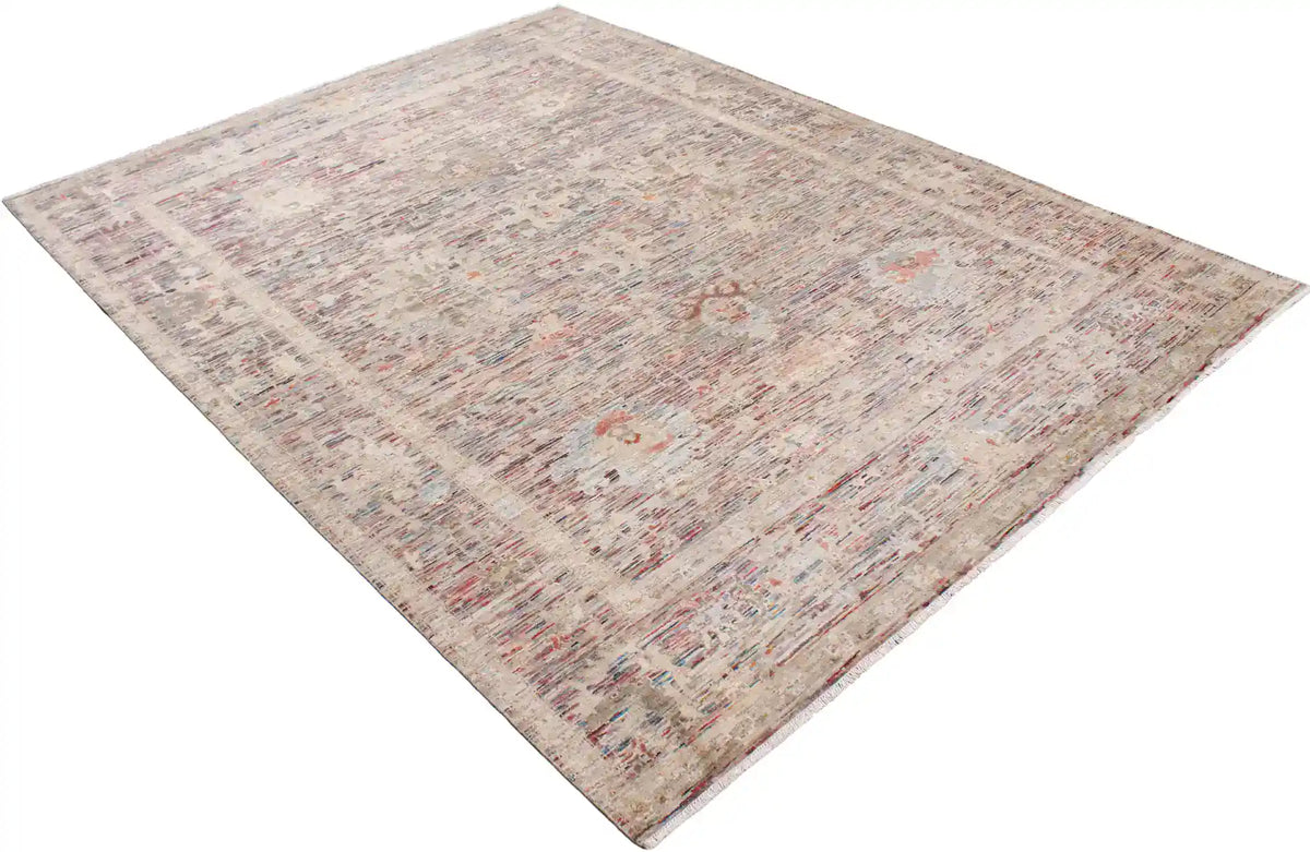 Gray & Mauve Afghan Rug with Fine Motifs, 363 × 276 cm, view 3.