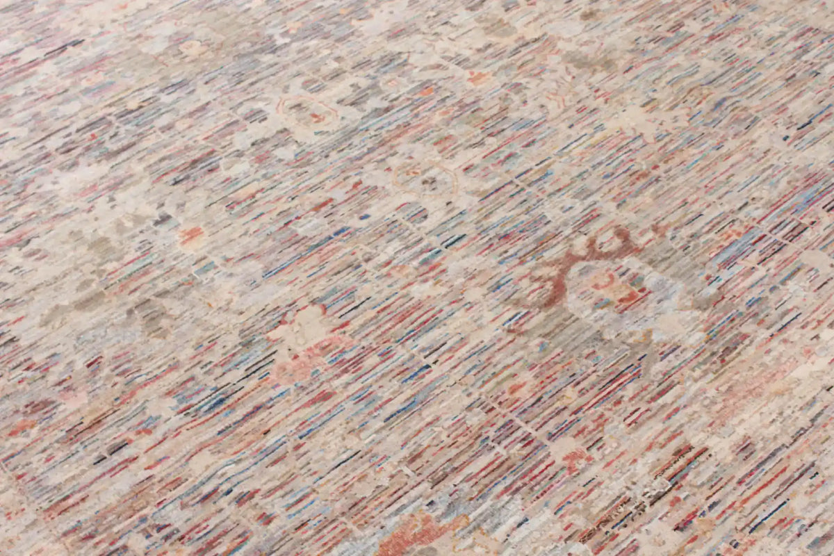 Gray & Mauve Afghan Rug with Fine Motifs, 363 × 276 cm, view 6.