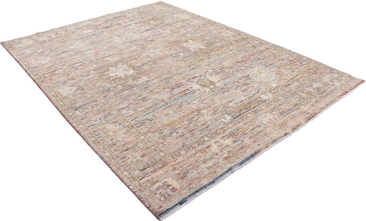 Gray-Brown Afghan Rug with Light Flowers, 340 × 253 cm, view 3.