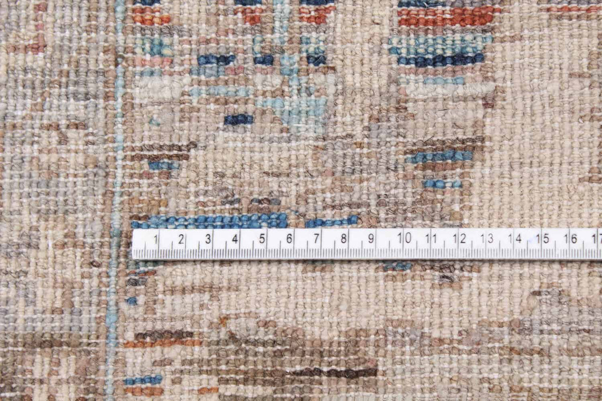 Gray-Brown Afghan Rug with Light Flowers, 340 × 253 cm, view 5.